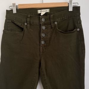 Madewell Mid Rise Skinny Jean Dark Olive Size 26 Petite